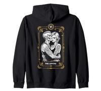 Carte de Tarot The Lovers Zombie Mariage Couple Saint-Valentin Sweat à Capuche