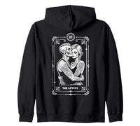 Carte de Tarot The Lovers Zombie Mariage Couple Saint-Valentin Sweat à Capuche