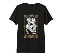 Carte de Tarot The Lovers Zombie Mariage Couple Saint-Valentin T-Shirt Haut de Gamme