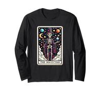 Carte de tarot The Magician Skeleton Magic Funny Halloween Manche Longue