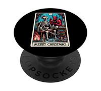 Carte de Tarot The Reader at Christmas et X-Mas Krampus Devil PopSockets PopGrip Adhésif