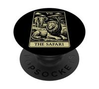 Carte de Tarot The Safari Lion Elephant African Big Five PopSockets PopGrip Adhésif