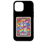 Carte de Tarot tie Dye The Lovers Goth Skeletons Lesbian Kissing Coque pour iPhone 12 Pro Max