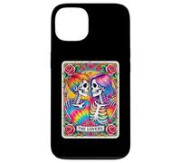 Carte de Tarot tie Dye The Lovers Goth Skeletons Lesbian Kissing Coque pour iPhone 13