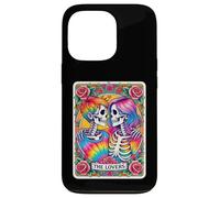 Carte de Tarot tie Dye The Lovers Goth Skeletons Lesbian Kissing Coque pour iPhone 13 Pro