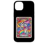 Carte de Tarot tie Dye The Lovers Goth Skeletons Lesbian Kissing Coque pour iPhone 14 Plus