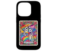 Carte de Tarot tie Dye The Lovers Goth Skeletons Lesbian Kissing Coque pour iPhone 14 Pro