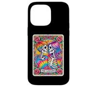 Carte de Tarot tie Dye The Lovers Goth Skeletons Lesbian Kissing Coque pour iPhone 14 Pro Max