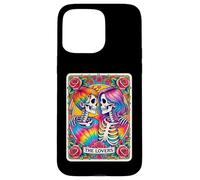 Carte de Tarot tie Dye The Lovers Goth Skeletons Lesbian Kissing Coque pour iPhone 15 Pro Max