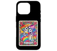 Carte de Tarot tie Dye The Lovers Goth Skeletons Lesbian Kissing Coque pour iPhone 16 Pro