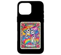 Carte de Tarot tie Dye The Lovers Goth Skeletons Lesbian Kissing Coque pour iPhone 16 Pro Max