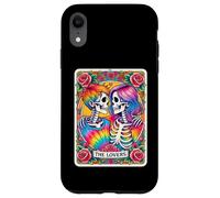 Carte de Tarot tie Dye The Lovers Goth Skeletons Lesbian Kissing Coque pour iPhone XR