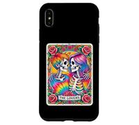 Carte de Tarot tie Dye The Lovers Goth Skeletons Lesbian Kissing Coque pour iPhone XS Max