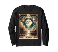 Carte de Tarot Vieilli Grunge Worn Out Style The Moon Manche Longue