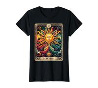 Carte de Tarot Vieilli Grunge Worn Out Style The Sun T-Shirt Graphique avec Valeur