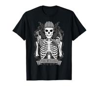 Carte de Tarot Vintage Squelette Constructeur Bricolage Mécanicien T-Shirt