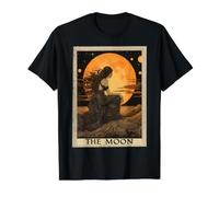 Carte de Tarot Vintage The Moon T-Shirt Graphique avec Valeur