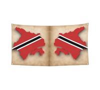 Carte de Trinité-et-Tobago 02 Imprimée Cadeaux de Vacances Bannière Décoration à Suspendre pour Lui Célébration Noël Halloween Fête Yard Sign