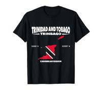 Carte de Trinité-et-Tobago avec coordonnées et surnom T-Shirt