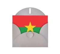 Carte de vacances horizontale Drapeau du Burkina Faso avec enveloppe grise en forme de cœur et écrire divers vœux de vacances