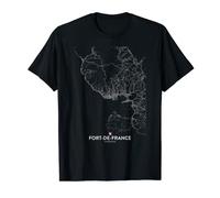 Carte de ville du fort de france Martinique souvenir de voyage ville T-Shirt