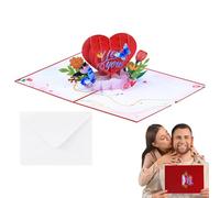 Carte De Voeux 3D De Mariage - Carte De Mariage Pop-up Pour Couple Romantique 13x18 Cm, Cartes De Voeux 3D Pensant À Vous, Pour La Saint-Valentin, Anniversaire, Mariages, Fonctions De Mariag
