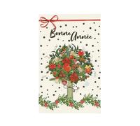 KBC Carte De Voeux - 5 Cartes Bonne Année Bouquet de Noël Décor Brillant