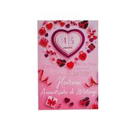 Carte De Voeux - Anniversaire De Mariage - Coeurs Rose Rouge