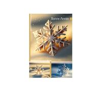 Carte De Voeux - Bonne Annee Scenes Flocons Decor Gaufre Paillete