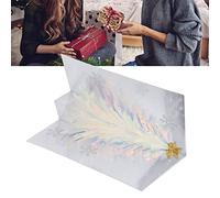Carte de voeux d'arbre de Noël 3D Carte de Noël en trois dimensions en cristal Carte de vacances pop-up en papier d'aluminium Carte de Noël en relief avec arbre à paillettes pour (Bleu)