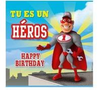 Carte De Voeux Effet 3D - Anniversaire - Tu Es Un Héro Happy Birthday G