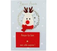 Carte De Voeux - Fêtes de Fin D'année - Joyeux Noël - Renne Enveloppe Étrennes G