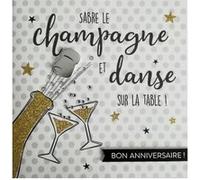 Carte De Voeux Glamour - Anniversaire - Sabre Le Champagne Et Danse Sur La Table G