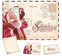 Carte de voeux Noël, 15 pcs Noël cartes de vœux et enveloppes, carte de voeux de Noël vintage vierges, cartes de remerciement joyeux Noël (J)
