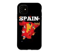 Carte de Voyage Espagne Drapeau de l'Espagne Souvenir Vacances Coque pour iPhone 11