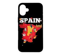Carte de Voyage Espagne Drapeau de l'Espagne Souvenir Vacances Coque pour iPhone 16 Plus