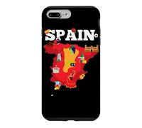 Carte de Voyage Espagne Drapeau de l'Espagne Souvenir Vacances Coque pour iPhone 7 Plus/8 Plus