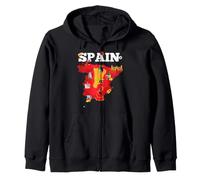 Carte de Voyage Espagne Drapeau de l'Espagne Souvenir Vacances Sweat à Capuche