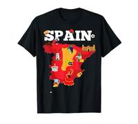 Carte de Voyage Espagne Drapeau de l'Espagne Souvenir Vacances T-Shirt