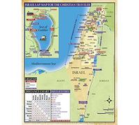 Carte de voyage israël pour voyageur chrétien | Carte double face | Uniquement concise, complète et pratique | 21,6 x 27,9 cm ; se replie facilement en deux | 45,4 kg | Papier cartonné brillant | Lot de 5