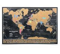 Carte de voyage Scratch The World - Couleurs vives - Avec panneau de drapeaux du monde - XL - 84 x 59 cm - Maps International - 60 ans + de création de cartes