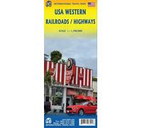 Carte de voyage - USA Ouest (autoroutes & chemins de fer) | ITM