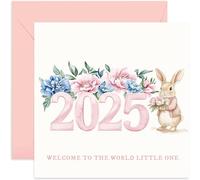 Carte de vœux 2025 « Welcome To The World Little One New Baby Girl » pour maman, papa, souvenir, cadeaux sentimentaux pour les parents, grands-parents pour célébrer la naissance de son fils