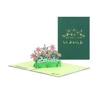 Carte de vœux 3D avec motif fleur de lys - Carte d'anniversaire pop-up pour amis, famille, collègues | Emballage élégant pour occasions spéciales | Carte d'anniversaire de mariage, de remerciement |