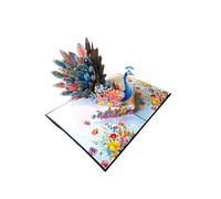 Carte de vœux 3D créative en forme de paon pour anniversaire, félicitations, mariage, fête des mères