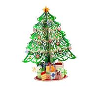 Carte de vœux 3D en forme d'arbre de Noël pour vœux de vacances écrits | et présentoir de table