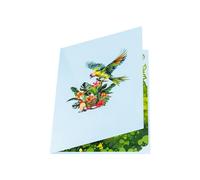 Carte de vœux 3D pour la fête des mères - Motif fleur et oiseau - Avec enveloppe - Fait à la main - Pour la fête des mères et enseignantes