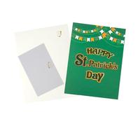 Carte de vœux 3D pour la Saint-Patrick, avec design pliable, 15 x 20 cm, carte de célébration trèfle faite à la main, souvenir de vacances, affichage artistique détaillé, pour messages manuscrits