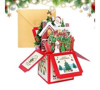 Carte de vœux 3D sapin de Noël Enveloppe réutilisable 3D pour une scène | Carte pop-up sapin de Noël à ouvrir Pour , , , couples, petite amie, réunion à la maison, UN