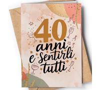 Carte de vœux 40 ans homme - 40 ans anniversaire femme - cadeau femme, homme - cartes de vœux drôles fille, fils, petite-fille, pour lui, elle - cadeaux 40 filles, garçon - EU 210